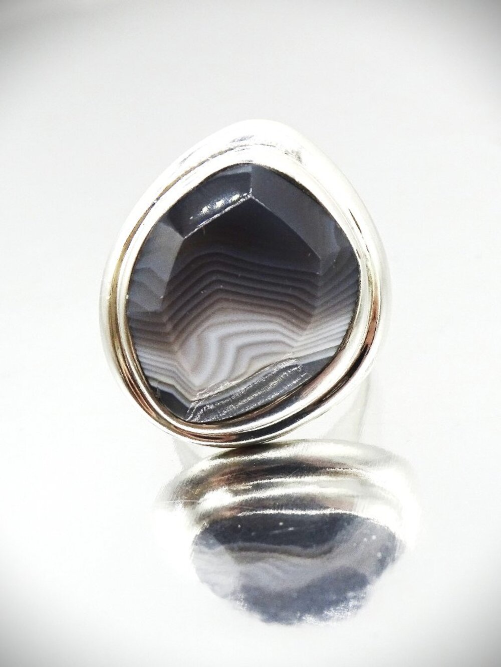BARSE NWOT Sterling Silver and Banded Lace Agate Ring Size 9